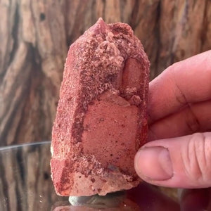 8.3cm 144g Red Quartz with Clay Inclusion, Tinejdad, Errachidia Province, Morocco