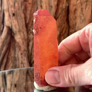 8.5cm 70g Red Quartz with Clay Inclusion, Tinejdad, Errachidia Province, Morocco