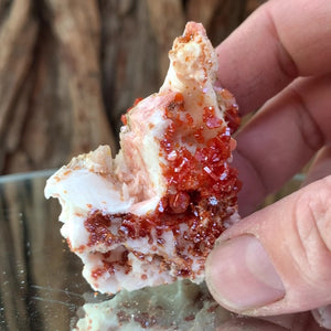 6.5cm 108g Vanadinite on White Barite from Mibladen, Morocco