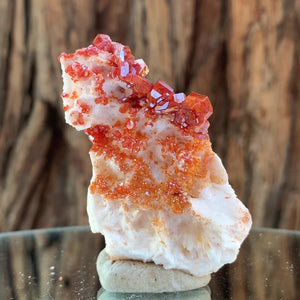7cm 72g Vanadinite on White Barite from Mibladen, Morocco