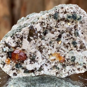 4cm 24g Garnet & Smoky Quartz from Fujian, China