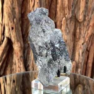 14cm 370g Stibnite & Calcite from Hunan, China