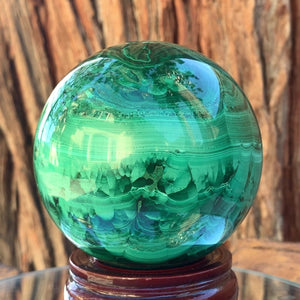 
            
                Load image into Gallery viewer, 8.5cm 1.73kg Polished Malachite Sphere from Congo
            
        