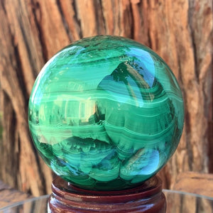 
            
                Load image into Gallery viewer, 8.5cm 1.73kg Polished Malachite Sphere from Congo
            
        