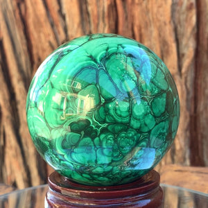
            
                Load image into Gallery viewer, 8cm 1.52kg Polished Malachite Sphere from Congo
            
        