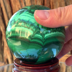 7.5cm 1.41kg Polished Malachite Sphere from Congo