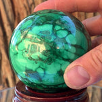 7cm 885g Polished Malachite Sphere from Congo
