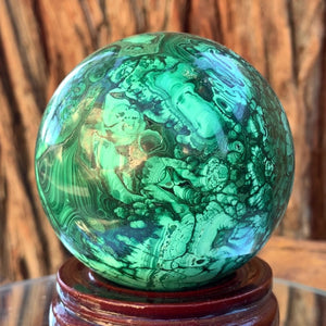 7cm 985g Polished Malachite Sphere from Congo