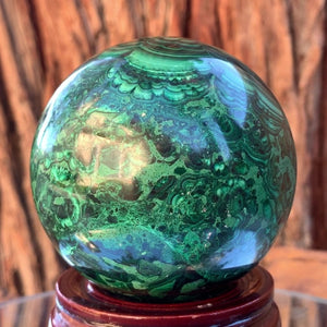 7cm 1.06kg Polished Malachite Sphere from Congo