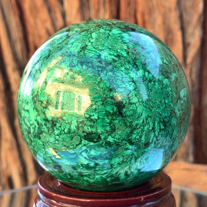 7.5cm 1.17kg Polished Malachite Sphere from Congo