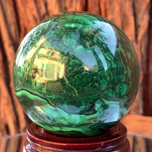 7.5cm 1.21kg Polished Malachite Sphere from Congo