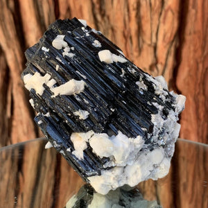 10cm 740g Black Tourmaline Crystals w/ Albite Feldspar Chubala Mine PK
