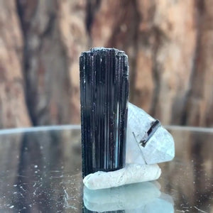 3.5cm 14g Black Tourmaline and Himalayan Quartz, Gon Mine, Gilgit-Baltistan, Pakistan