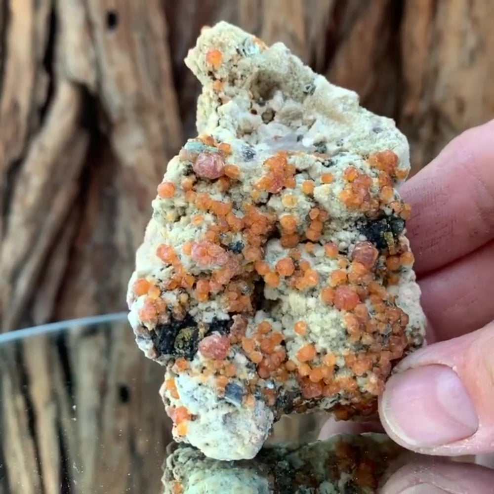 9cm 165g Orange Spessartine Garnet, Tongbei, Fujian, China