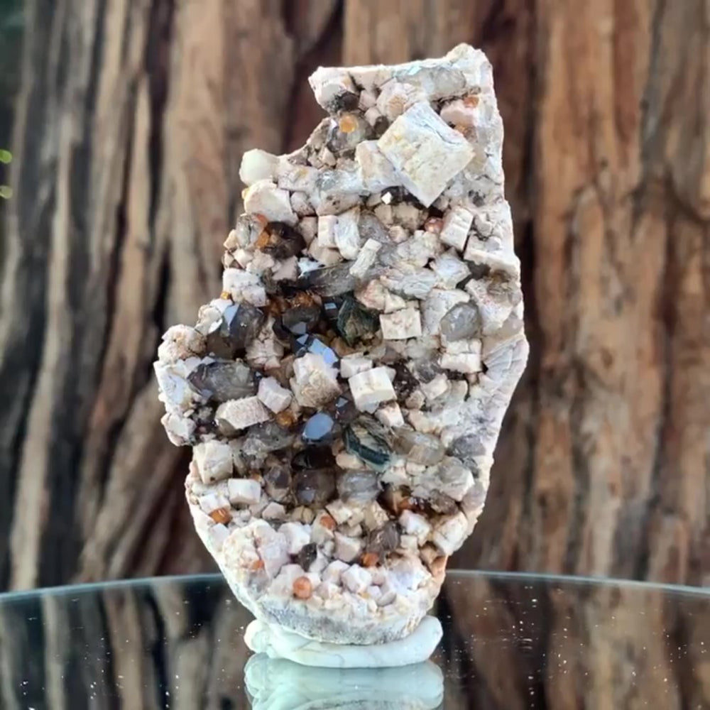 9.5cm 130g Garnet and Smoky Quartz, Tongbei, Fujian, China