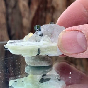 4.5cm 33g Green Tourmaline and Himalayan Quartz, Tulga Mine, Gilgit-Baltistan, Pakistan