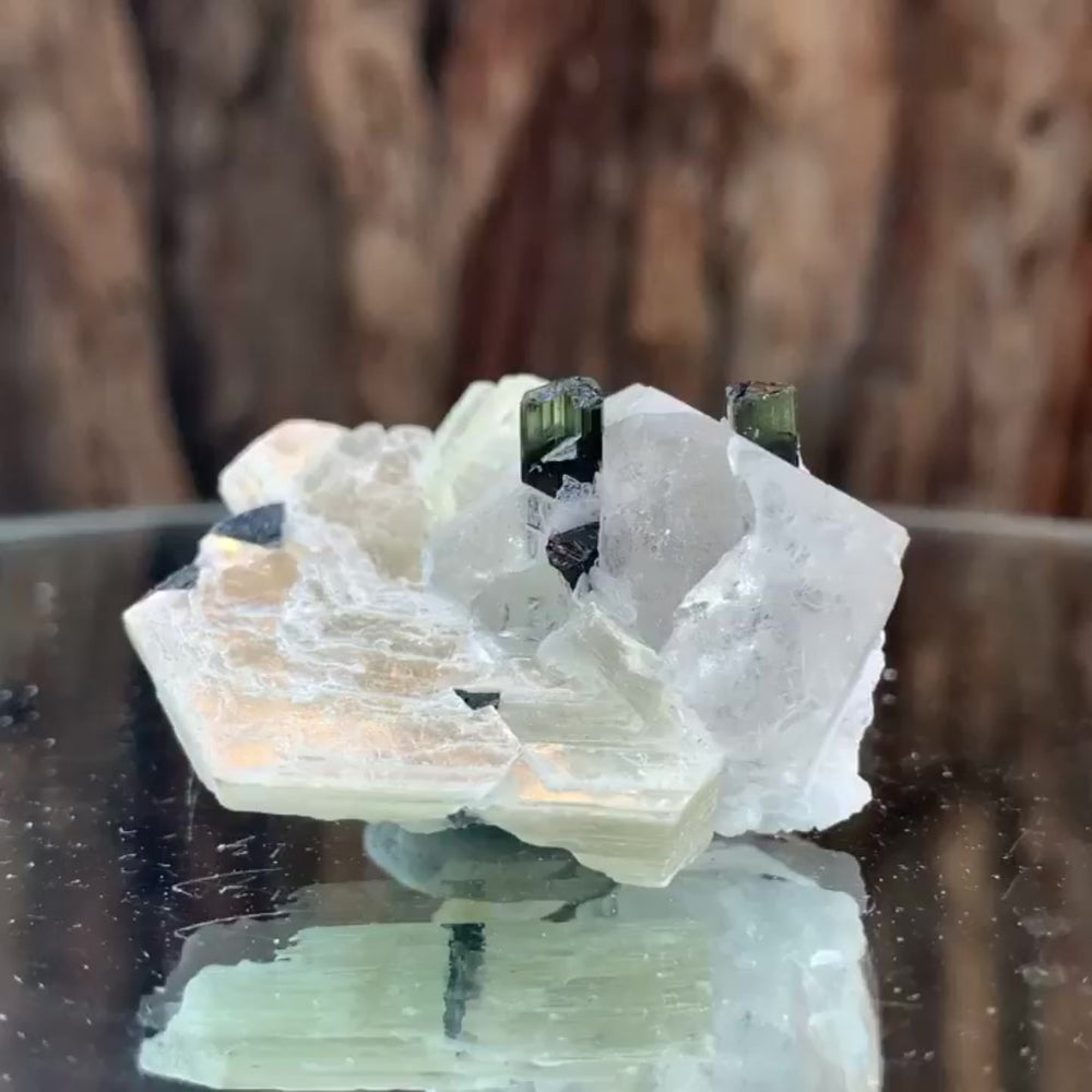 4.5cm 33g Green Tourmaline and Himalayan Quartz, Tulga Mine, Gilgit-Baltistan, Pakistan