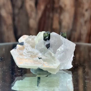 4.5cm 33g Green Tourmaline and Himalayan Quartz, Tulga Mine, Gilgit-Baltistan, Pakistan