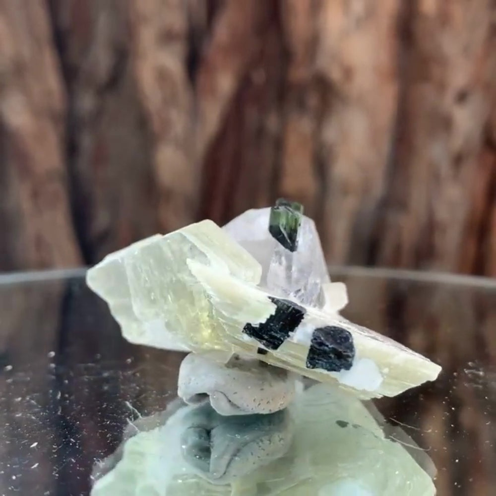 4.5cm 33g Green Tourmaline and Himalayan Quartz, Tulga Mine, Gilgit-Baltistan, Pakistan