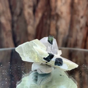 4.5cm 33g Green Tourmaline and Himalayan Quartz, Tulga Mine, Gilgit-Baltistan, Pakistan