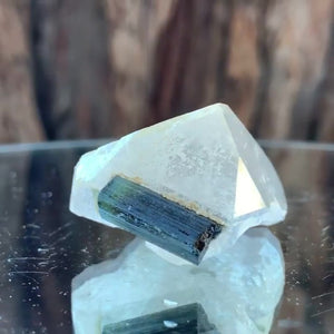 3.5cm 28g Green Tourmaline and Himalayan Quartz, Tulga Mine, Gilgit-Baltistan, Pakistan