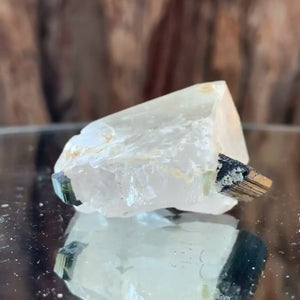 3.5cm 28g Green Tourmaline and Himalayan Quartz, Tulga Mine, Gilgit-Baltistan, Pakistan