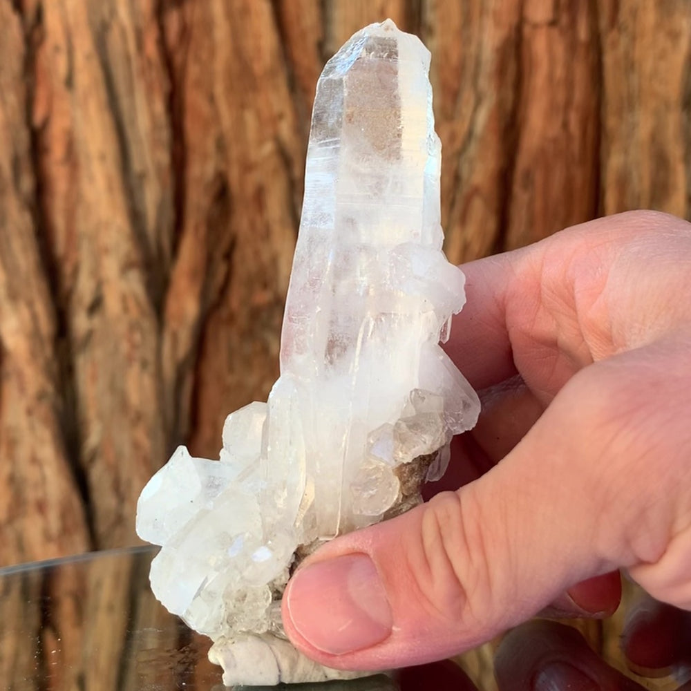 10cm 135g Himalayan Clear Quartz & Muscovite Mica, Hashupi Mine, Shigar, Gilgit-Baltistan, Pakistan