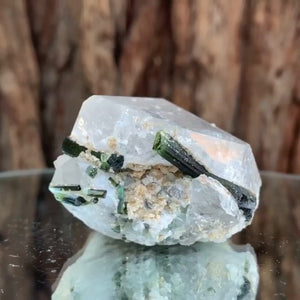 6cm 125g Green Tourmaline and Himalayan Quartz, Tulga Mine, Gilgit-Baltistan, Pakistan