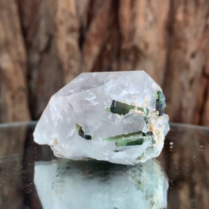 6cm 125g Green Tourmaline and Himalayan Quartz, Tulga Mine, Gilgit-Baltistan, Pakistan