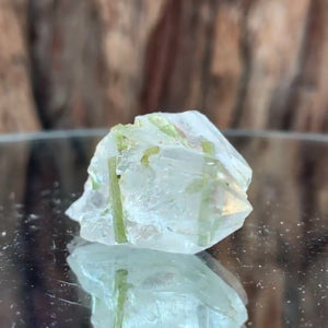 3.5cm 17g Green Tourmaline and Himalayan Quartz, Tulga Mine, Gilgit-Baltistan, Pakistan