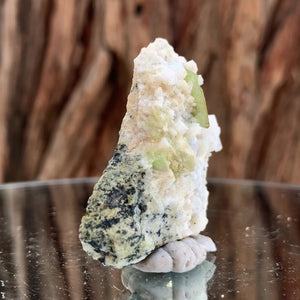 4.5cm 20g Green Sphene on Calcite from Shelisa Mine, Arundo, Shigar District, Gilgit-Baltistan, Pakistan