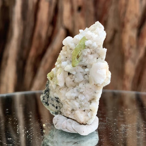 4.5cm 20g Green Sphene on Calcite from Shelisa Mine, Arundo, Shigar District, Gilgit-Baltistan, Pakistan