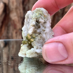 4.5cm 34g Green Sphene on Calcite from Shelisa Mine, Arundo, Shigar District, Gilgit-Baltistan, Pakistan