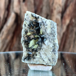 4.5cm 35g Green Sphene on Calcite from Shelisa Mine, Arundo, Shigar District, Gilgit-Baltistan, Pakistan