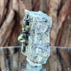 4.5cm 35g Green Sphene on Calcite from Shelisa Mine, Arundo, Shigar District, Gilgit-Baltistan, Pakistan