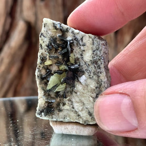 4.5cm 35g Green Sphene on Calcite from Shelisa Mine, Arundo, Shigar District, Gilgit-Baltistan, Pakistan