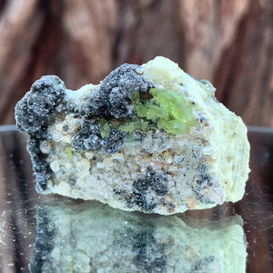 4cm 24g Green Sphene on Calcite from Shelisa Mine, Arundo, Shigar District, Gilgit-Baltistan, Pakistan