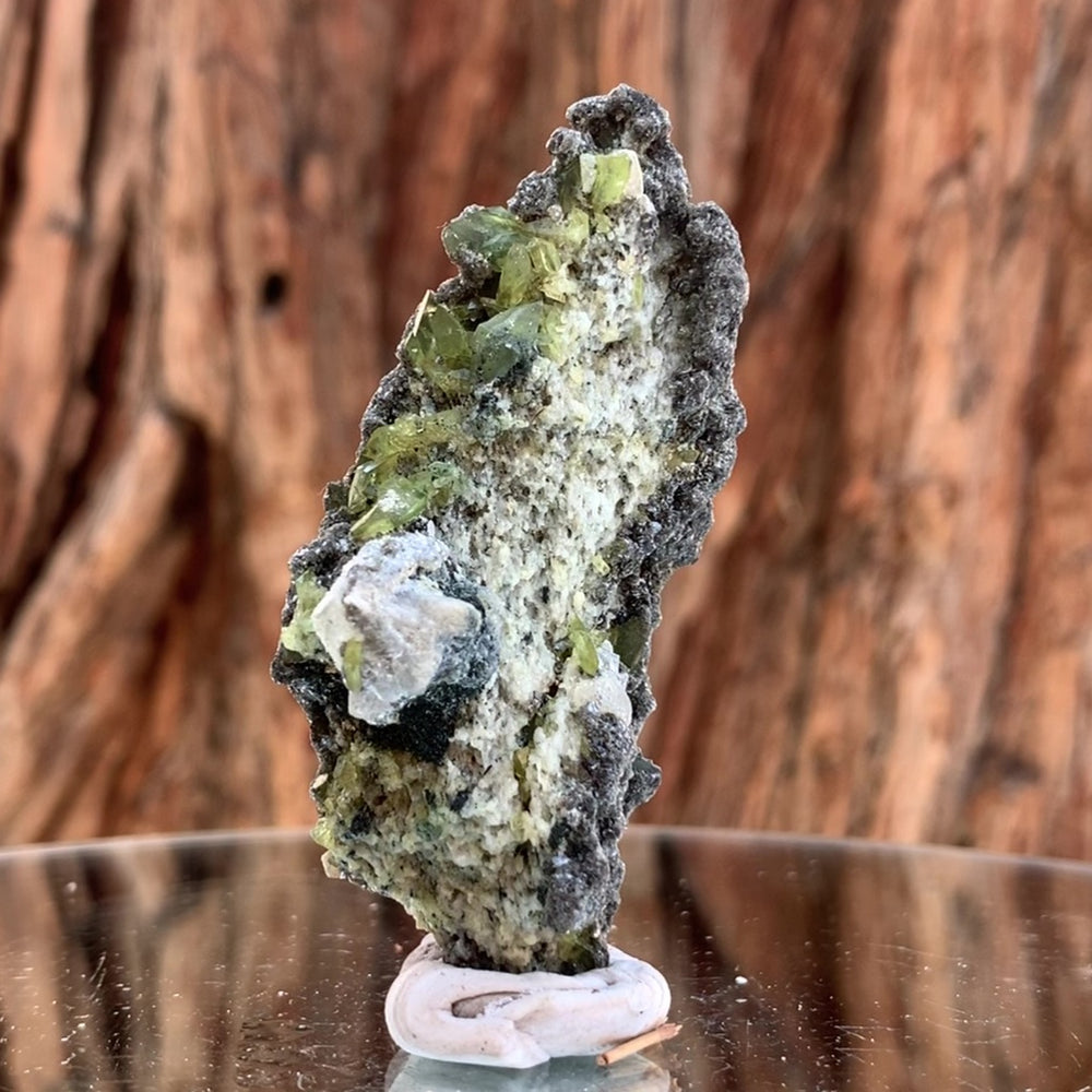 7cm 33g Green Sphene on Calcite from Shelisa Mine, Arundo, Shigar District, Gilgit-Baltistan, Pakistan
