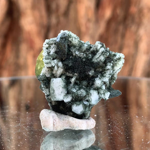 3cm 11g Green Sphene on Calcite from Shelisa Mine, Arundo, Shigar District, Gilgit-Baltistan, Pakistan