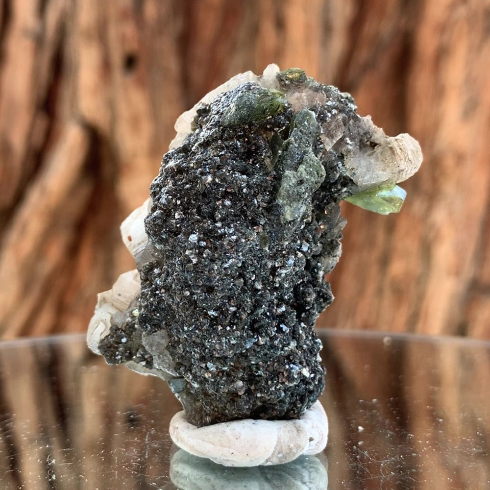 5cm 46g Green Sphene on Calcite from Shelisa Mine, Arundo, Shigar District, Gilgit-Baltistan, Pakistan