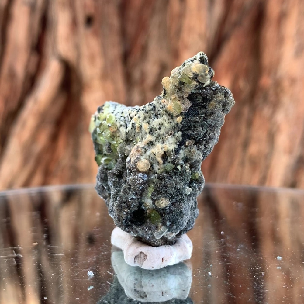5cm 29g Green Sphene on Calcite from Shelisa Mine, Arundo, Shigar District, Gilgit-Baltistan, Pakistan