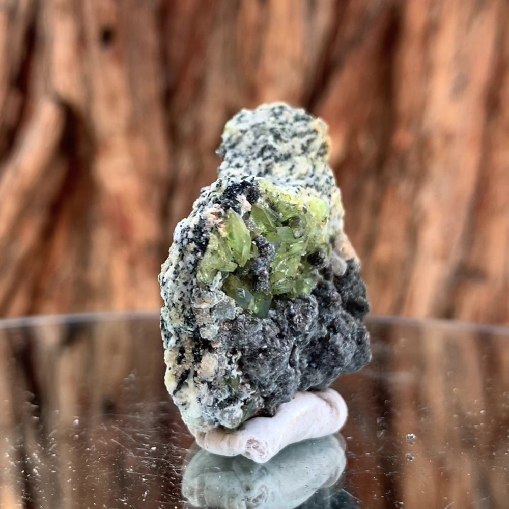 5cm 29g Green Sphene on Calcite from Shelisa Mine, Arundo, Shigar District, Gilgit-Baltistan, Pakistan
