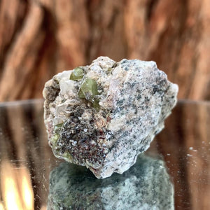 5cm 48g Green Sphene on Calcite from Shelisa Mine, Arundo, Shigar District, Gilgit-Baltistan, Pakistan