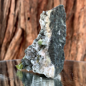 8.5cm 100g Green Sphene on Calcite from Shelisa Mine, Arundo, Shigar District, Gilgit-Baltistan, Pakistan
