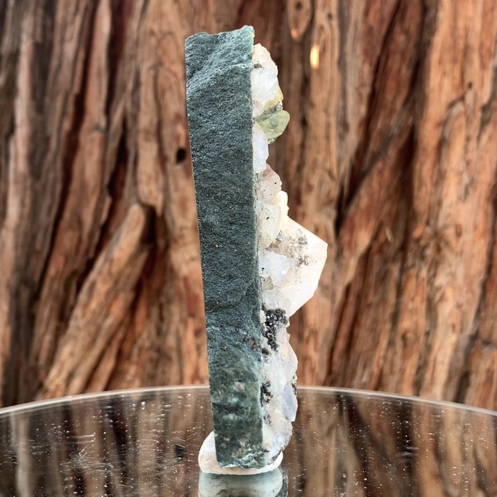 11.5cm 165g Green Sphene on Calcite from Shelisa Mine, Arundo, Shigar District, Gilgit-Baltistan, Pakistan