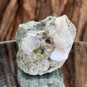 6cm 90g Green Sphene on Calcite from Shelisa Mine, Arundo, Shigar District, Gilgit-Baltistan, Pakistan