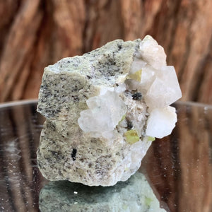 6cm 90g Green Sphene on Calcite from Shelisa Mine, Arundo, Shigar District, Gilgit-Baltistan, Pakistan