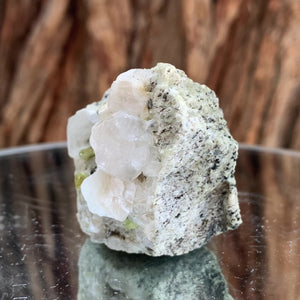 6cm 90g Green Sphene on Calcite from Shelisa Mine, Arundo, Shigar District, Gilgit-Baltistan, Pakistan