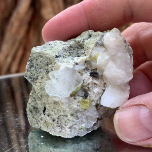 6cm 90g Green Sphene on Calcite from Shelisa Mine, Arundo, Shigar District, Gilgit-Baltistan, Pakistan