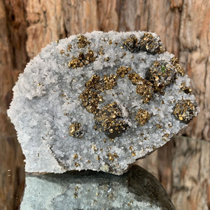 9cm 222g Pyrite, Clear Quartz from Huaron, Peru